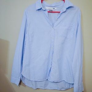 Light blue button up top
